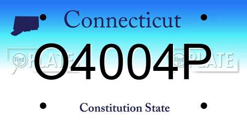 O4004P Connecticut License Plate