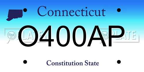 O400AP Connecticut License Plate