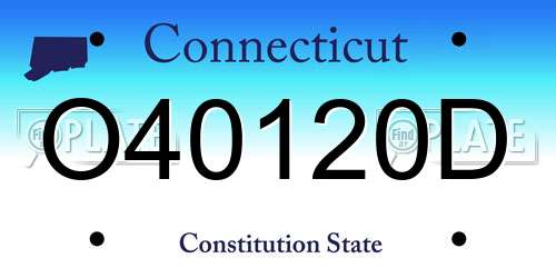 O40120D Connecticut License Plate