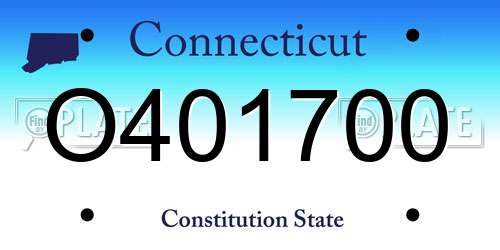 O401700 Connecticut License Plate