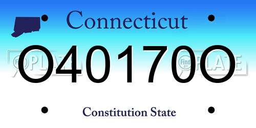 O40170O Connecticut License Plate