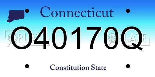 O40170Q Connecticut License Plate
