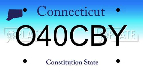O40CBY Connecticut License Plate