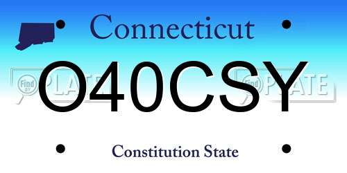 O40CSY Connecticut License Plate