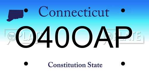 O40OAP Connecticut License Plate
