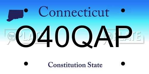 O40QAP Connecticut License Plate