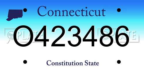 O423486 Connecticut License Plate