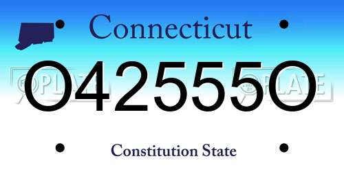O42555O Connecticut License Plate
