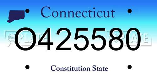 O425580 Connecticut License Plate