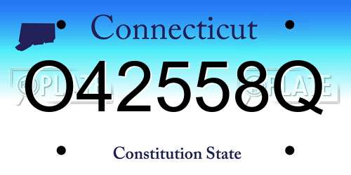 O42558Q Connecticut License Plate