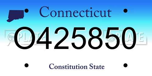 O425850 Connecticut License Plate
