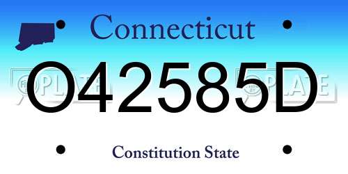 O42585D Connecticut License Plate