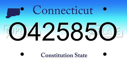 O42585O Connecticut License Plate
