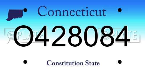 O428084 Connecticut License Plate