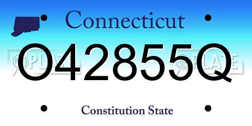 O42855Q Connecticut License Plate
