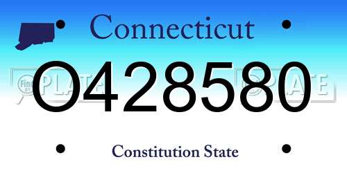 O428580 Connecticut License Plate