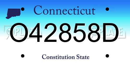O42858D Connecticut License Plate