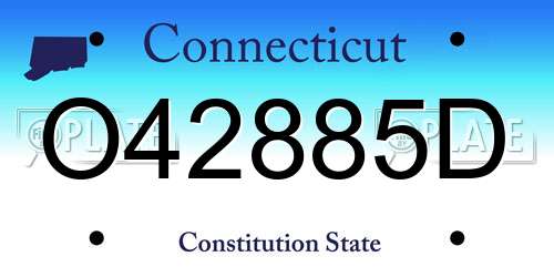 O42885D Connecticut License Plate