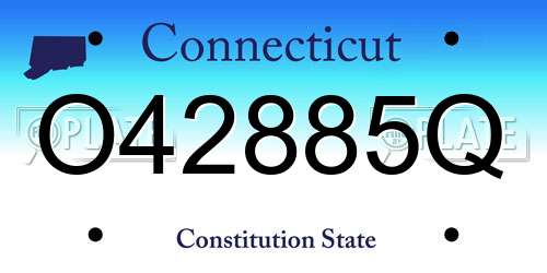 O42885Q Connecticut License Plate