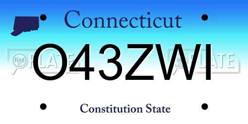 O43ZWI Connecticut License Plate
