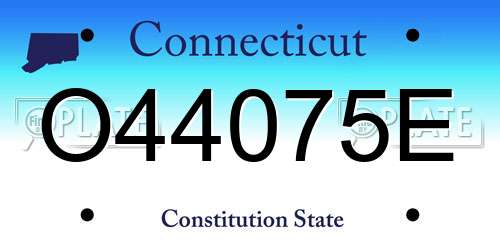 O44075E Connecticut License Plate