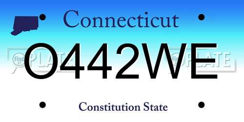 O442WE Connecticut License Plate