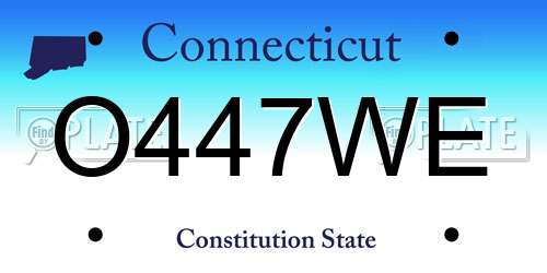 O447WE Connecticut License Plate