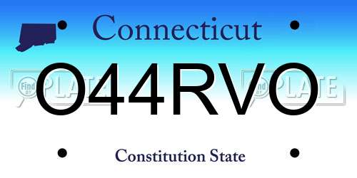 O44RVO Connecticut License Plate