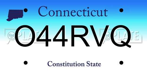O44RVQ Connecticut License Plate