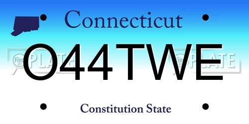 O44TWE Connecticut License Plate