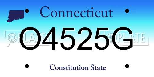 O4525G Connecticut License Plate