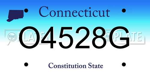 O4528G Connecticut License Plate