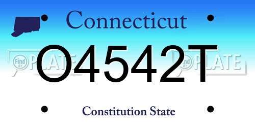 O4542T Connecticut License Plate