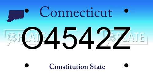 O4542Z Connecticut License Plate