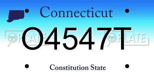 O4547T Connecticut License Plate