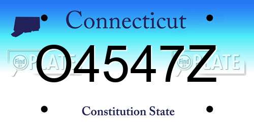 O4547Z Connecticut License Plate