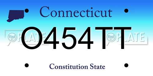 O454TT Connecticut License Plate