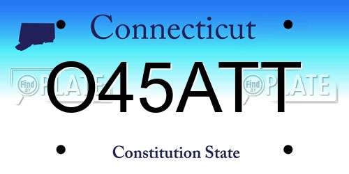 O45ATT Connecticut License Plate
