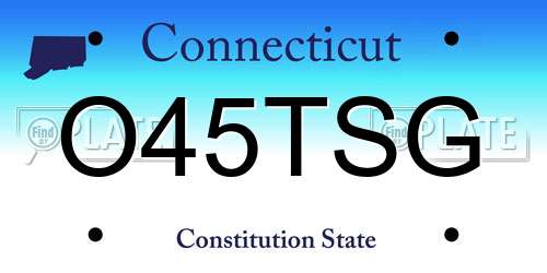 O45TSG Connecticut License Plate