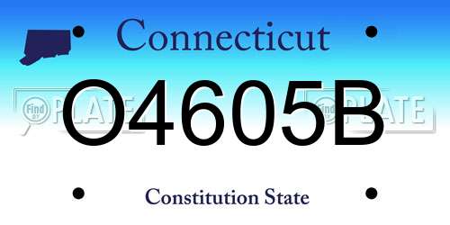 O4605B Connecticut License Plate