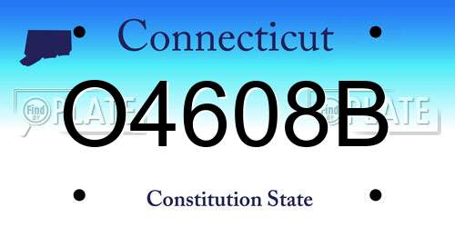 O4608B Connecticut License Plate