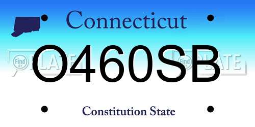 O460SB Connecticut License Plate