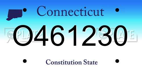O461230 Connecticut License Plate