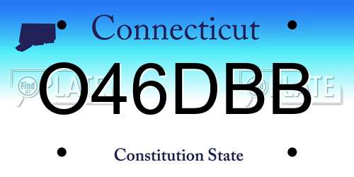 O46DBB Connecticut License Plate