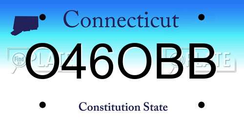 O46OBB Connecticut License Plate