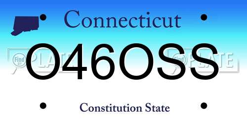 O46OSS Connecticut License Plate
