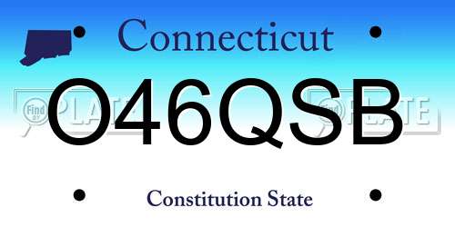 O46QSB Connecticut License Plate