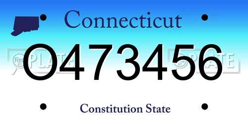 O473456 Connecticut License Plate