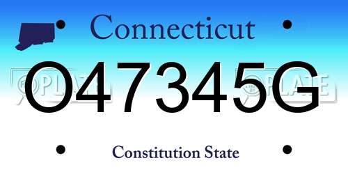 O47345G Connecticut License Plate