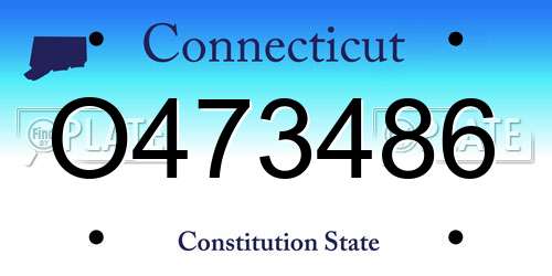 O473486 Connecticut License Plate